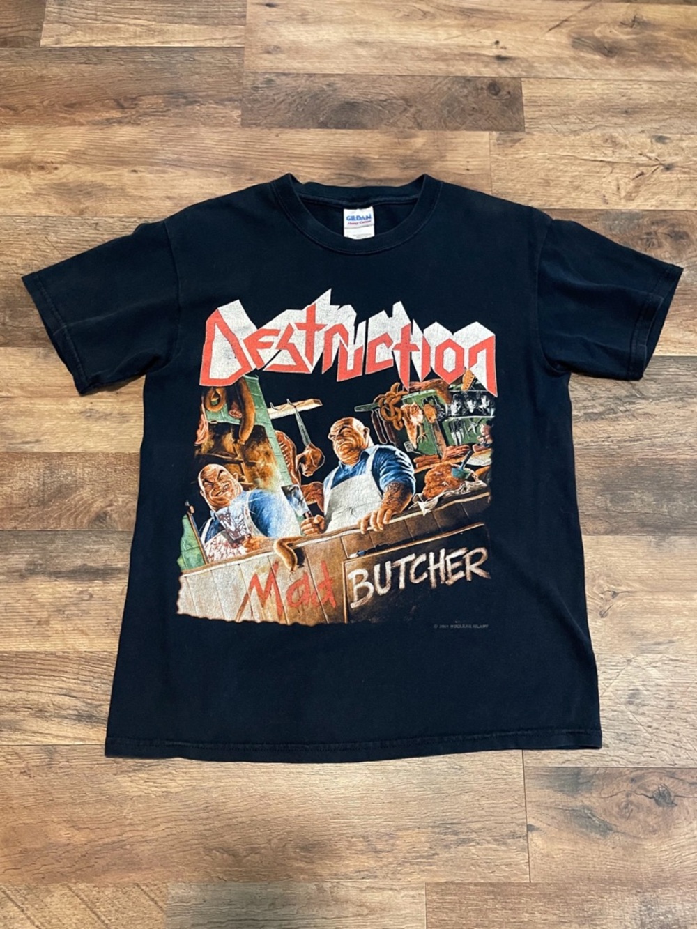 Vintage 2001 Destruction Mad Butcher Band Tee Black Graphic T-Shirt
